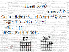 <b>《Dear John》吉他譜_C調簡單彈唱譜</b>