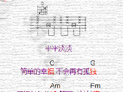 <b>《簡(jiǎn)單的幸?！芳V_C調(diào)簡(jiǎn)單彈唱譜</b>