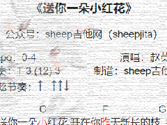 <b>《送你一朵小紅花》吉他譜_C調(diào)簡(jiǎn)單彈唱譜</b>
