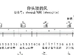 <b>《你頭頂?shù)娘L(fēng)》吉他譜_C調(diào)簡(jiǎn)單彈唱譜</b>