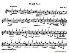 費(fèi)爾南多 索爾 古典吉他練習(xí)曲 No 3（Op 6 No 2）